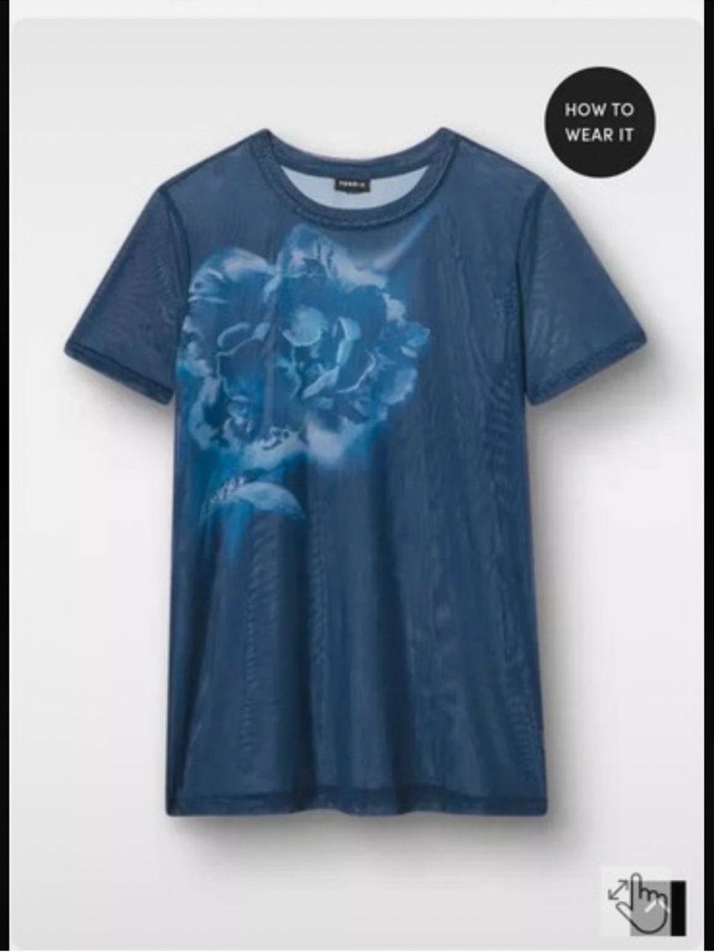 NWT Torrid Mesh Sheer Layering Tee Peacock Blue Floral 3X 22-24 - Picture 2 of 5
